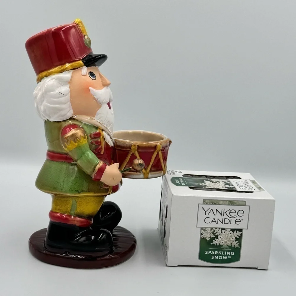Yankee Candle Drummer/Nutcracker Tea Light Holder & Box of New Tea Lights
